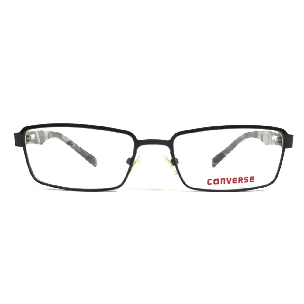 Converse Kids Eyeglasses Frames K012 BLACK Grey Rectangular Full Rim 50-16-130